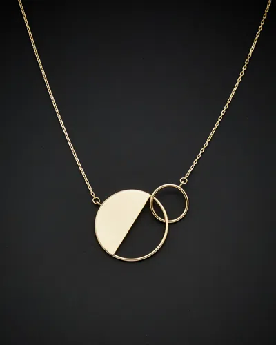 ITALIAN GOLD 14K ITALIAN GOLD DOUBLE CIRCLE GEOMETRIC NECKLACE