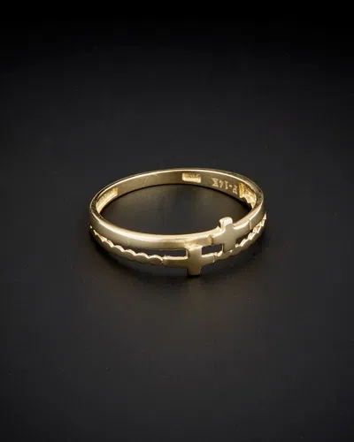 ITALIAN GOLD 14K ITALIAN GOLD DOUBLE CROSS RING