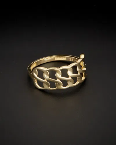 ITALIAN GOLD 14K ITALIAN GOLD DOUBLE ROW CURB RING