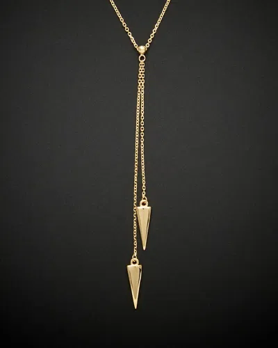 ITALIAN GOLD 14K ITALIAN GOLD DOUBLE TRIANGLE LARIAT NECKLACE