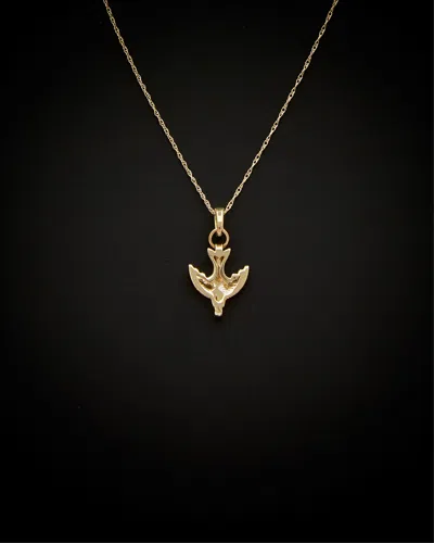 ITALIAN GOLD 14K ITALIAN GOLD DOVE PENDANT NECKLACE