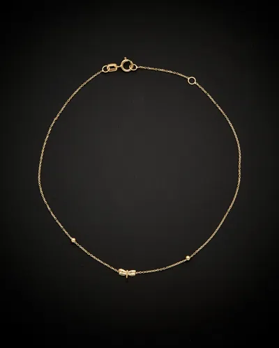 ITALIAN GOLD 14K ITALIAN GOLD DRAGONFLY ADJUSTABLE ANKLET