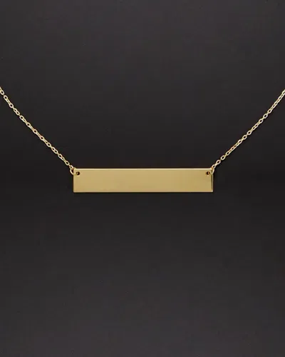 ITALIAN GOLD 14K ITALIAN GOLD ENGRAVABLE BAR NECKLACE