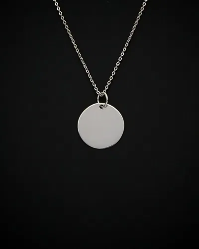 ITALIAN GOLD 14K ITALIAN GOLD ENGRAVABLE ROUND DISC NECKLACE