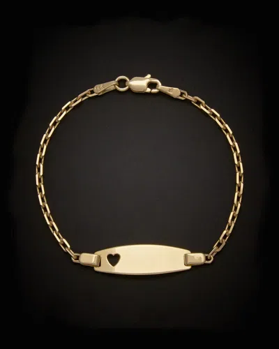 ITALIAN GOLD 14K ITALIAN GOLD ENGRAVEABLE BABY ID HEART BRACELET