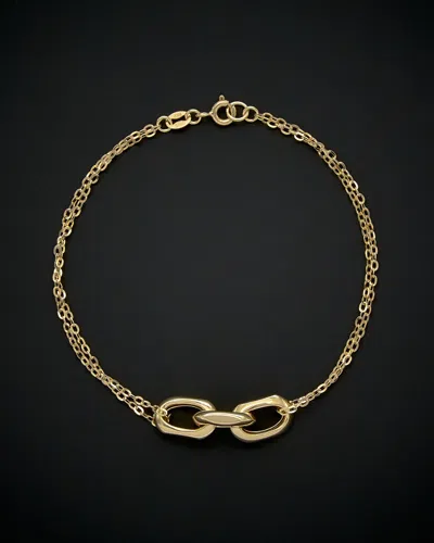 ITALIAN GOLD 14K ITALIAN GOLD FANCY 3-LINK FORZATINA DOUBLE STRAND BRACELET