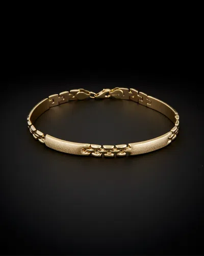 ITALIAN GOLD 14K ITALIAN GOLD FANCY SATIN BAR BRACELET