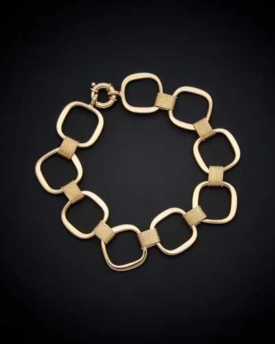 ITALIAN GOLD 14K ITALIAN GOLD FANCY SQUARE LINK BRACELET