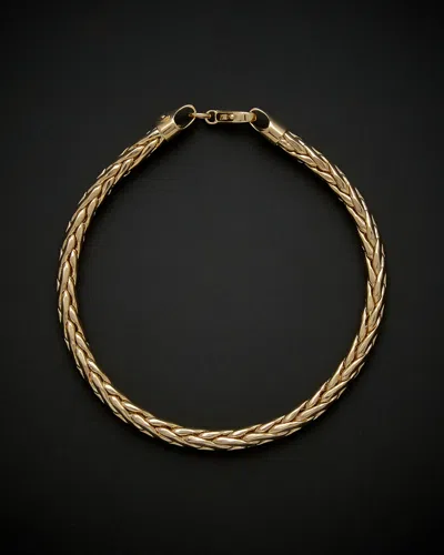 ITALIAN GOLD 14K ITALIAN GOLD FLAT WEAVE BRACELET