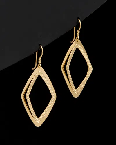 ITALIAN GOLD 14K ITALIAN GOLD GEOMETRIC DANGLE EARRINGS