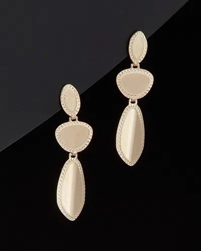ITALIAN GOLD 14K ITALIAN GOLD GEOMETRIC DISC DROP EARRINGS
