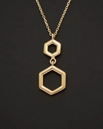 ITALIAN GOLD 14K ITALIAN GOLD GEOMETRIC PENDANT NECKLACE