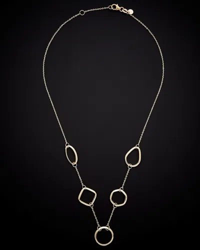 ITALIAN GOLD 14K ITALIAN GOLD GEOMETRIC STATION ADJUSTABLE NECKLACE