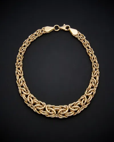 ITALIAN GOLD 14K ITALIAN GOLD GRADUATED BYZANTINE BRACELET