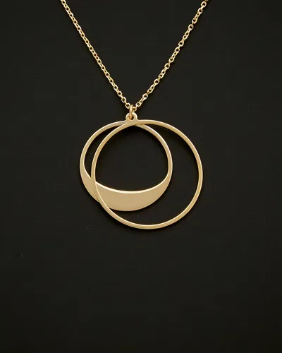 ITALIAN GOLD 14K ITALIAN GOLD GRADUATED CIRCLES ADJUSTABLE NECKLACE