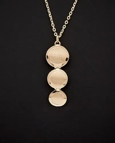 ITALIAN GOLD 14K ITALIAN GOLD GRADUATED DISC ADJUSTABLE NECKLACE