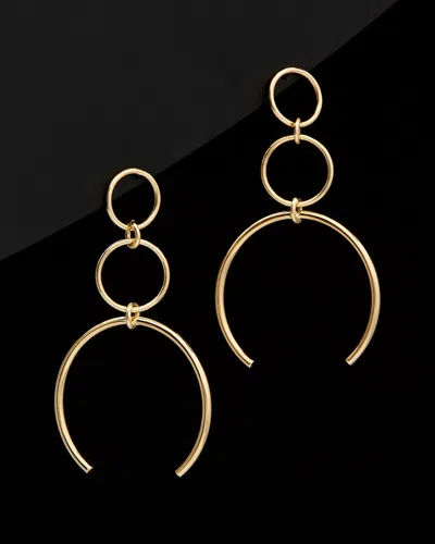 ITALIAN GOLD 14K ITALIAN GOLD GRADUATED TRIPLE CIRCLE DROP EARRINGS