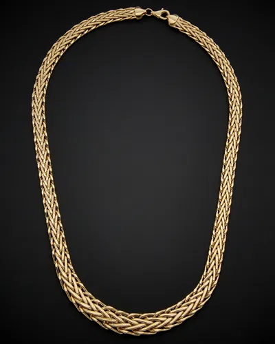 ITALIAN GOLD 14K ITALIAN GOLD GRADUATED WEAVE LINK NECKLACE