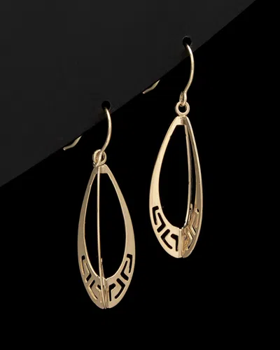 ITALIAN GOLD 14K ITALIAN GOLD GREEK KEY DROP EARRINGS