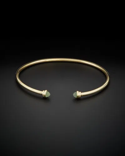 ITALIAN GOLD 14K ITALIAN GOLD GREEN AVENTURINE CUFF