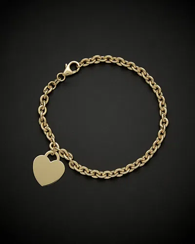 ITALIAN GOLD 14K ITALIAN GOLD HEART CHARM BRACELET