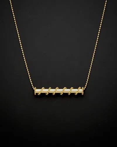 ITALIAN GOLD 14K ITALIAN GOLD HORIZONTAL TUBE NECKLACE