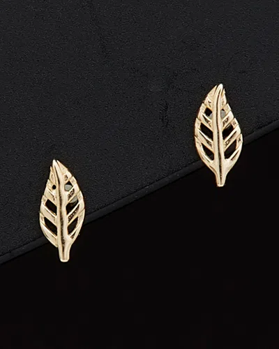 ITALIAN GOLD 14K ITALIAN GOLD LEAF STUDS