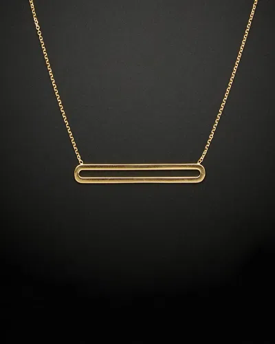 ITALIAN GOLD 14K ITALIAN GOLD LONG OVAL PENDANT NECKLACE