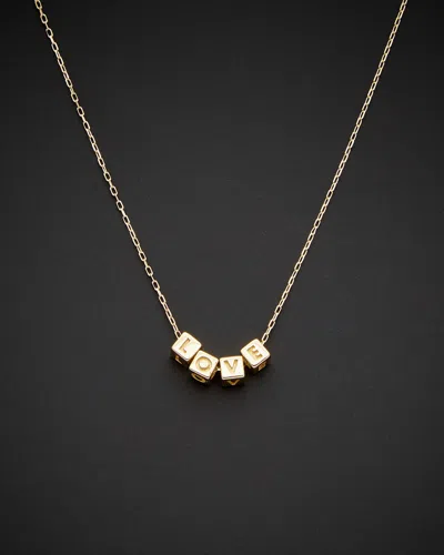 ITALIAN GOLD 14K ITALIAN GOLD LOVE CUBE ADJUSTABLE LENGTH NECKLACE