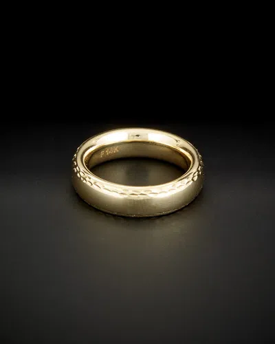ITALIAN GOLD 14K ITALIAN GOLD MILGRAIN COMFORT FIT RING