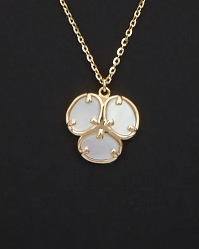 ITALIAN GOLD 14K ITALIAN GOLD MOTHER-OF-PEARL FLOWER NECKLACE