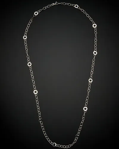 ITALIAN GOLD 14K ITALIAN GOLD OVAL LINK WITH POLISHED OPEN CIRCLE STATION NECKLACE