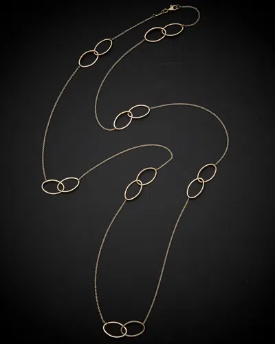 ITALIAN GOLD 14K ITALIAN GOLD OVAL STATION NECKLACE