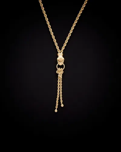 ITALIAN GOLD 14K ITALIAN GOLD PANTHER HEAD DROP NECKLACE
