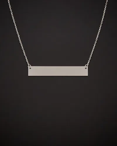 ITALIAN GOLD 14K ITALIAN GOLD POLISHED ENGRAVABLE BAR NECKLACE