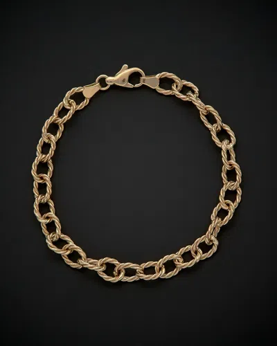 ITALIAN GOLD 14K ITALIAN GOLD RIBBED ROLO LINK BRACELET