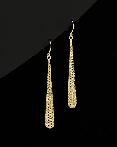 ITALIAN GOLD 14K ITALIAN GOLD ROUND CUT-OUT DROP EARRINGS