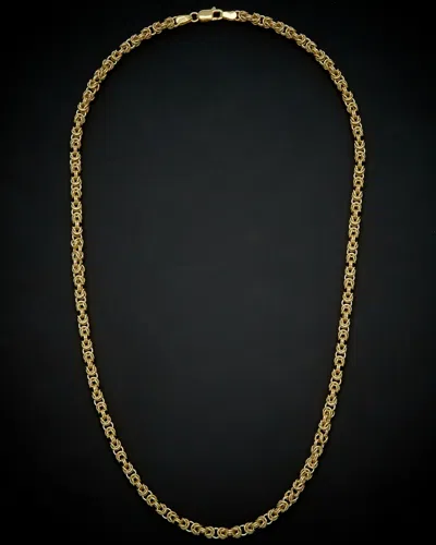 ITALIAN GOLD 14K ITALIAN GOLD SQUARE BYZANTINE NECKLACE