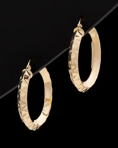 ITALIAN GOLD 14K ITALIAN GOLD TEXTURED HOOPS