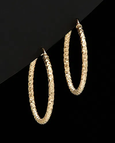 ITALIAN GOLD 14K ITALIAN GOLD TEXTURED HOOPS