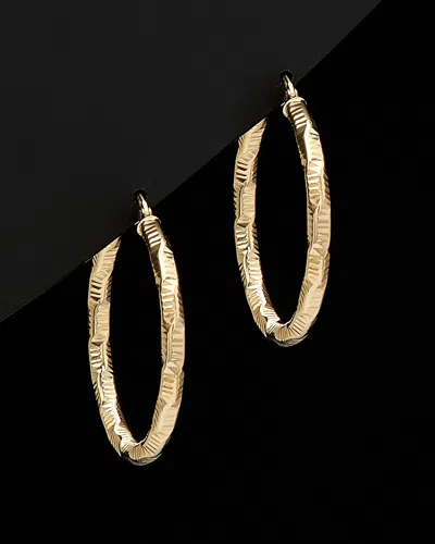 ITALIAN GOLD 14K ITALIAN GOLD TEXTURED HOOPS