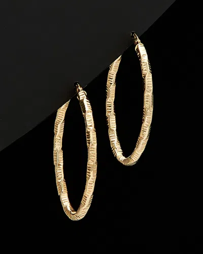 ITALIAN GOLD 14K ITALIAN GOLD TEXTURED OVAL HOOPS