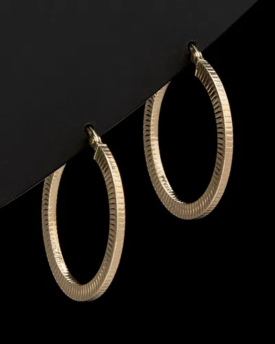 ITALIAN GOLD 14K ITALIAN GOLD TEXTURED ROUND HOOPS