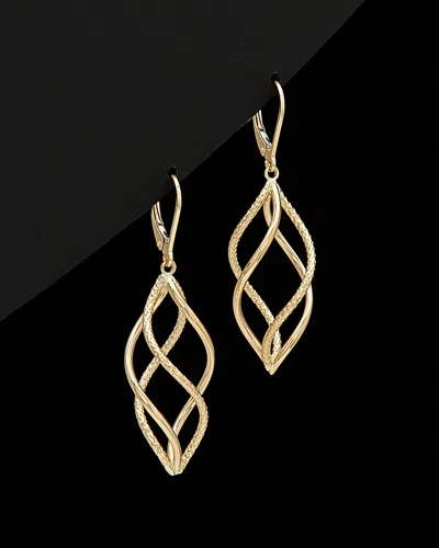 ITALIAN GOLD 14K ITALIAN GOLD TEXTURED TWIST EARRINGS