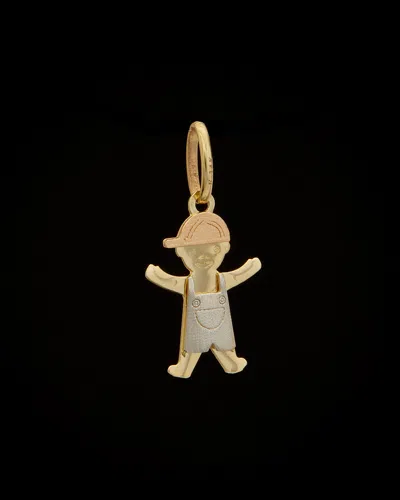 ITALIAN GOLD 14K ITALIAN GOLD TRI-TONE BOY PENDANT