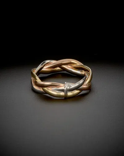 ITALIAN GOLD 14K ITALIAN GOLD TRI-TONE BRAIDED RING