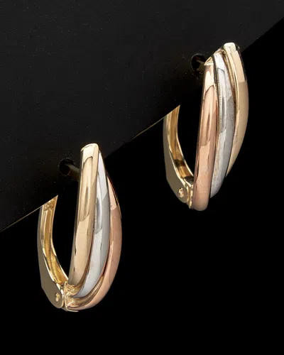 ITALIAN GOLD 14K ITALIAN GOLD TRI-TONE HOOPS
