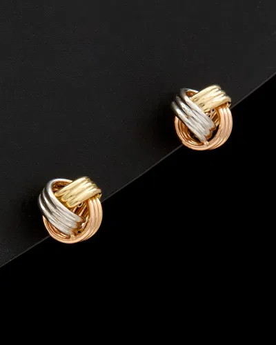 ITALIAN GOLD 14K ITALIAN GOLD TRI-TONE LOVE KNOT STUDS