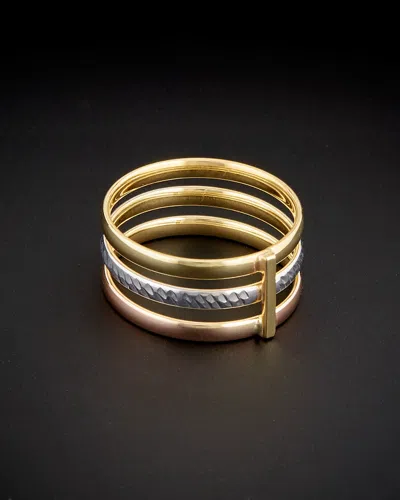 ITALIAN GOLD 14K ITALIAN GOLD TRI-TONE TRIPLE BAND RING