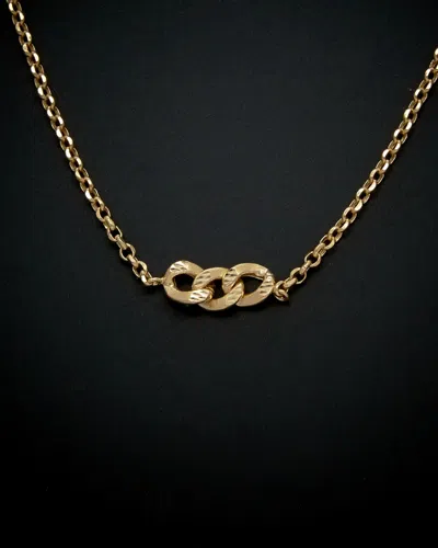 ITALIAN GOLD 14K ITALIAN GOLD TRIPLE CURB ADJUSTABLE NECKLACE